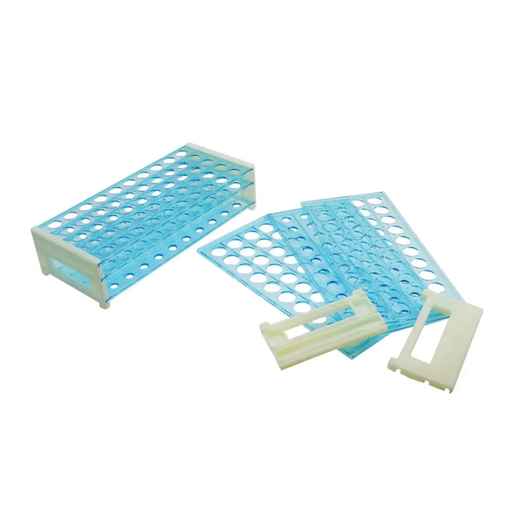 50 Holes Plastic Test Tube Rack for Diameter 18mm Test Tube Three Deck Removable Centrifuge Tube Bracket Laboratory Supplies