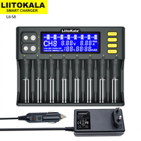 LiitoKala Lii-S8 18650 Charger LCD Display Universal Smart Charger  for 32700 26650 18650 18350 21700 18500 AA AAA battery