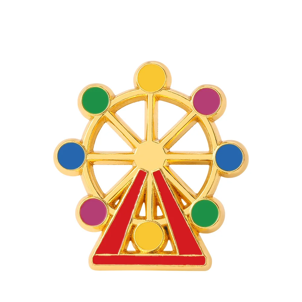 Hot Air Balloon Enamel Brooch Simple Style Creative Ferris Wheel Alloy Badge Backpack Clothes Decor Fashion Jewelry Pins view 4