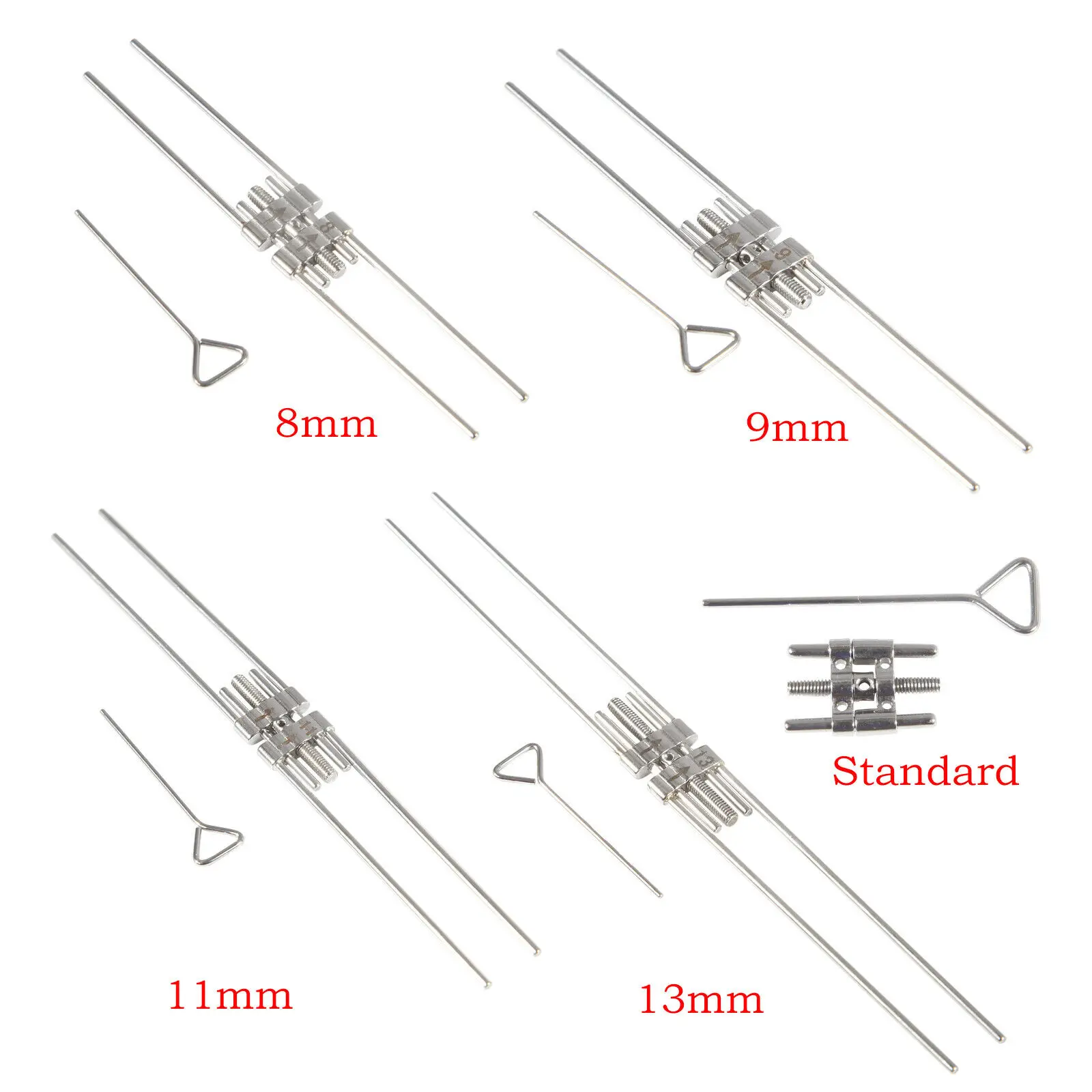 2pcs Dental Stainless Steel Orthodontic Palatal Expander Frame Type Expansion Screw Standard/8/9/11/13mm Sizes Dental Tool