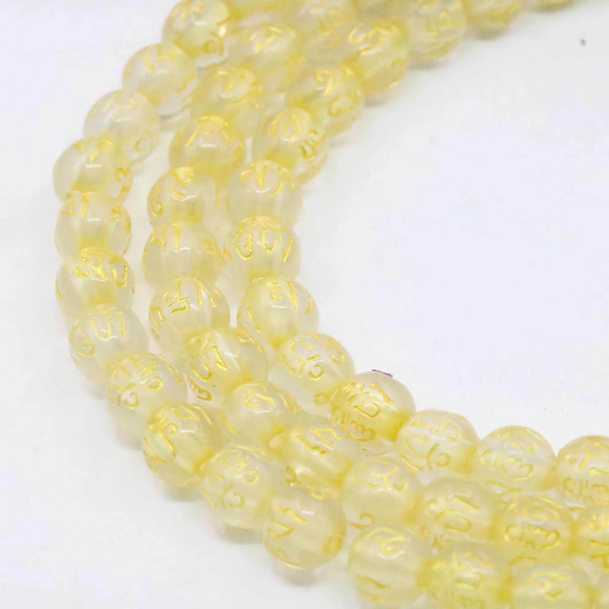 8mm Round Transparent Six Character Proverbs Resin Loose Beads Accessory Parts For DIY Necklace Bracelet Jewelry Making Design