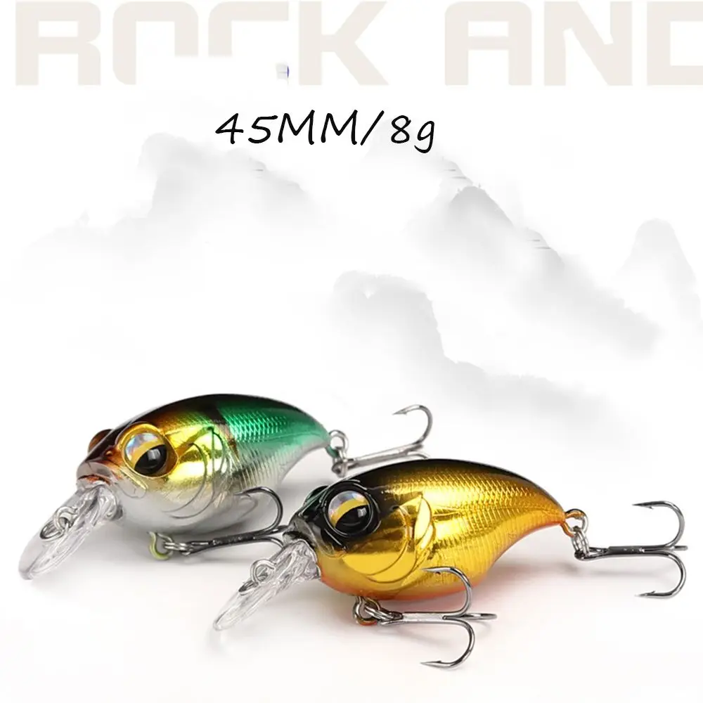 

Japanese Design 8g 45mm Wobblers Fish Popper 3D Eyes Fishing Lures Deep Diving Crankbait Bass Tackle Hard Plastic Bait
