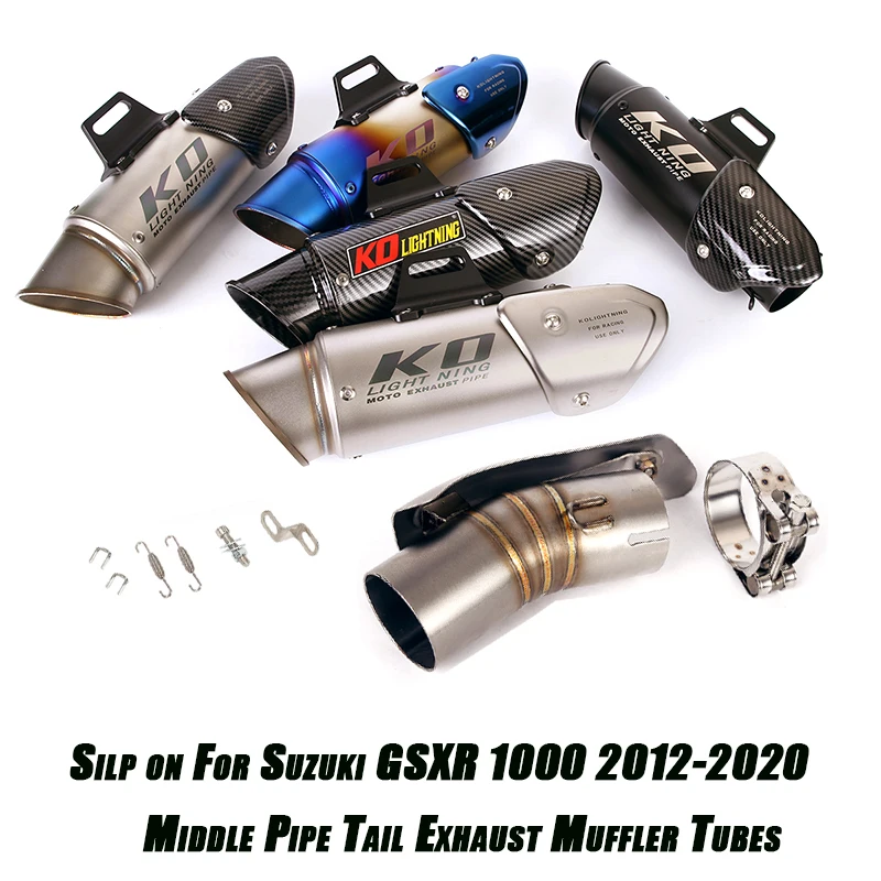 

Motorcycle Exhaust Systm for Suzuki GSX-R1000 GSXR1000 2012-2020 Middle Pipe Escape 51mm Vent Muffler Tube Silp on