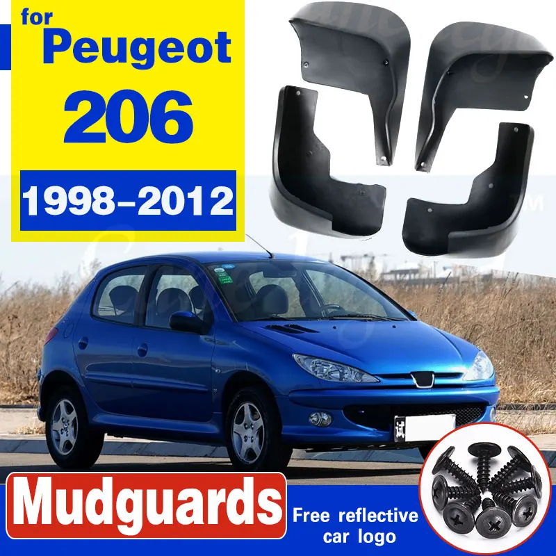 

4 шт., Автомобильные Брызговики для Peugeot 206 1998-2012