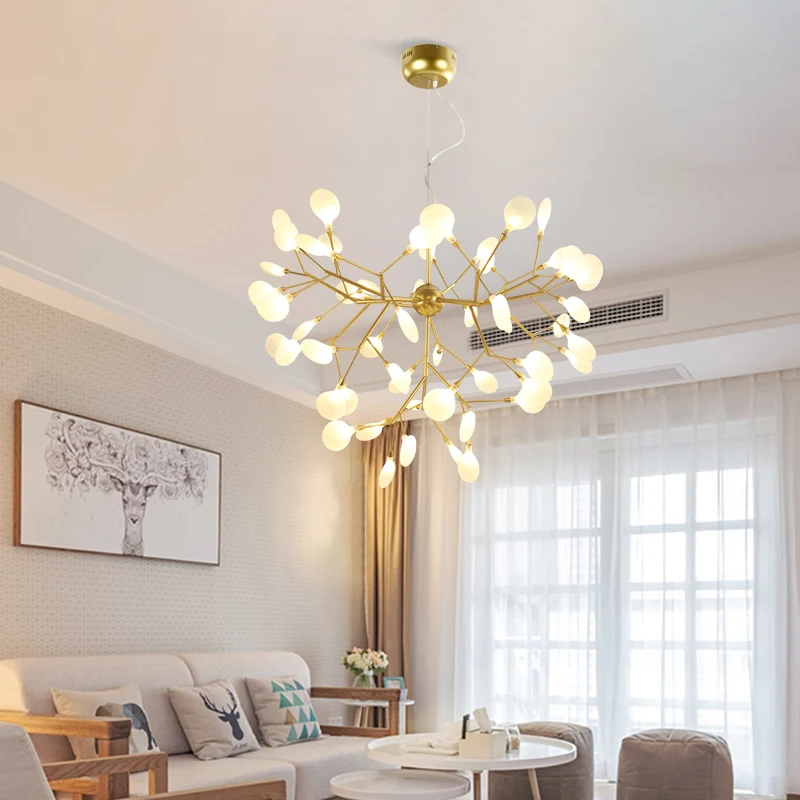 

Heracleum glass balls bulbs chandelier Bar Restaurant tree branch chandelier LED firefly design lustre salon lighting fixtures