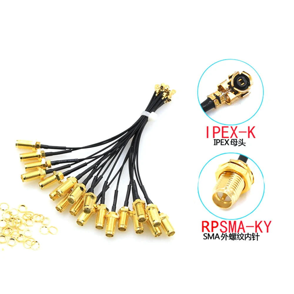 5Pcs RP-SMA Female to U.FL IPX RF Jumper Cable RP SMA to IPX RF 1.13 Extension Pigtail Connector for AP PCI Wi-Fi Javino