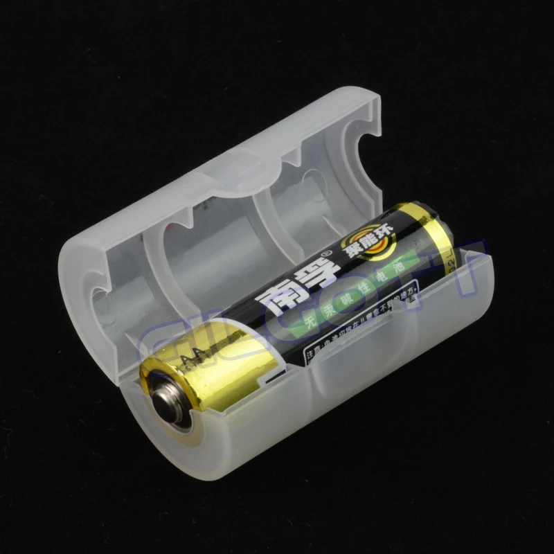 1 قطعة x AA إلى C حجم مهايئ بطارية بطاريات حامل محول شل الغلاف