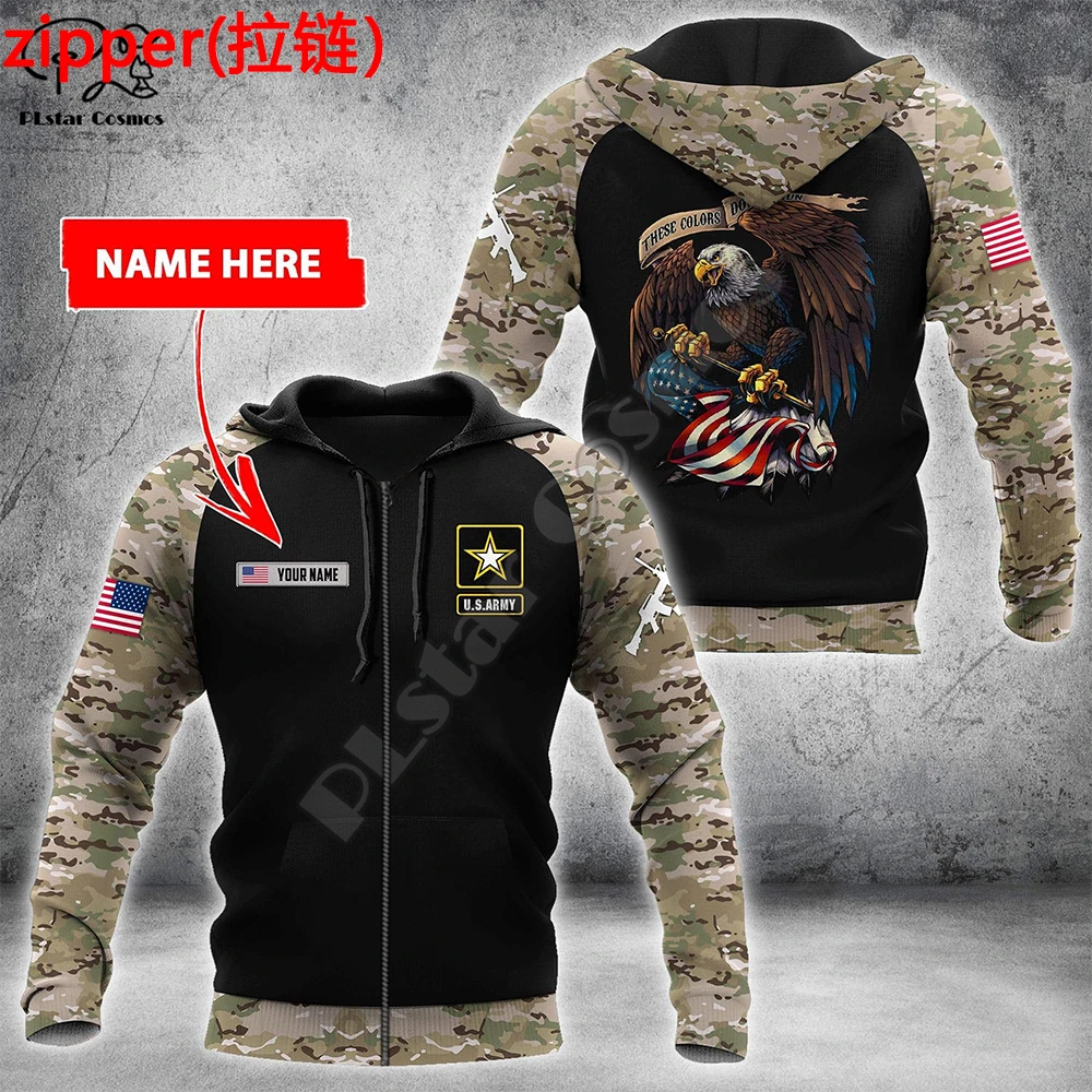 NewFashion Newest USA Eagle Army Suits Soldier Veteran Camo Pullover Viange 3DPrint Men/Women Harajuku Funny Casual Hoodies C8