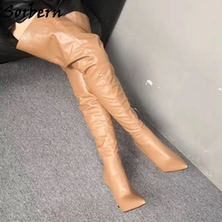 Sorbern Thigh High Boots For Womens Rear Zipper Ladies Party Boots Pointed Toe Over Knee Length Boots Custom Color Boots