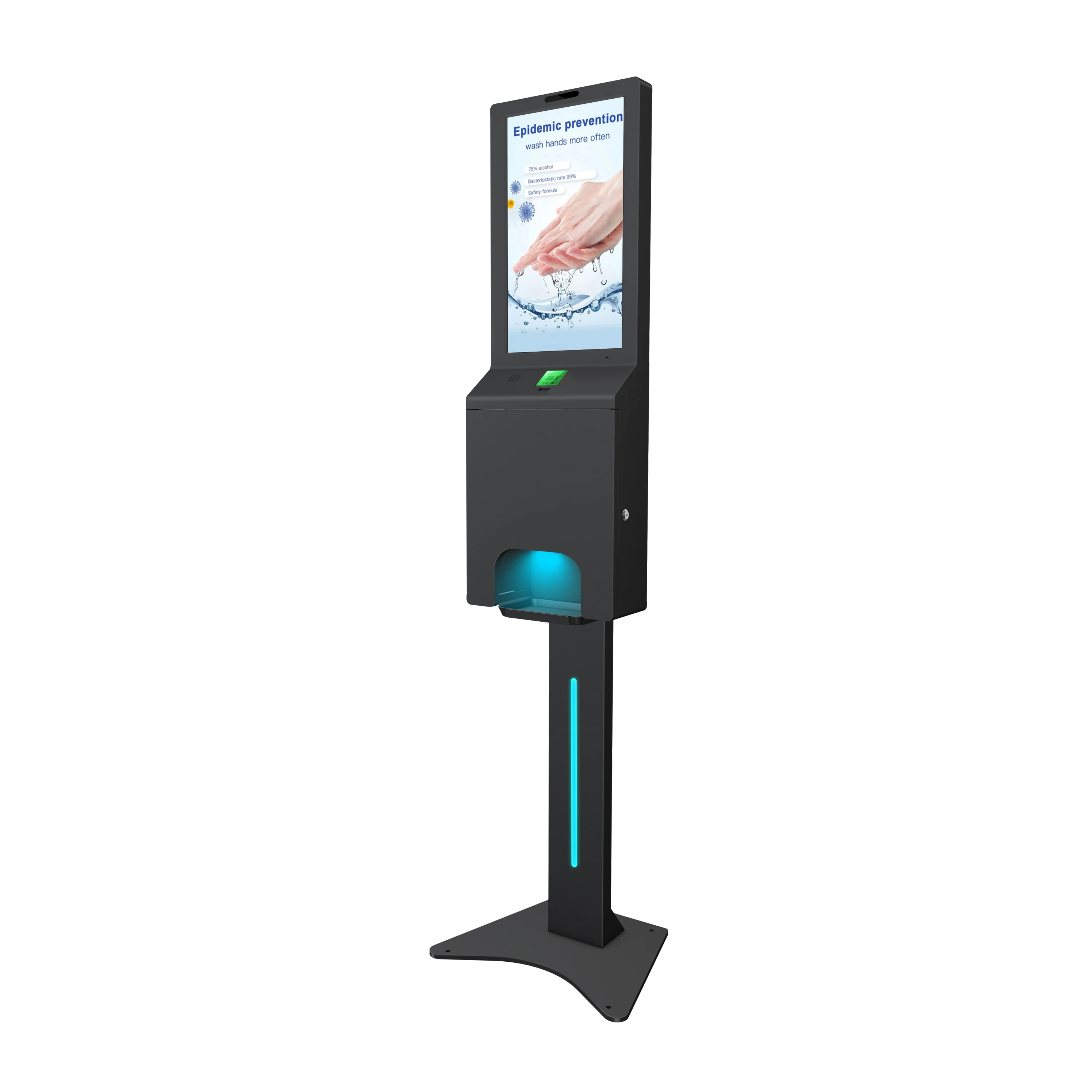 Temperature measuring Lcd Display Digital Signage Hand Sanitizer with Automatic Thermal Camera built in