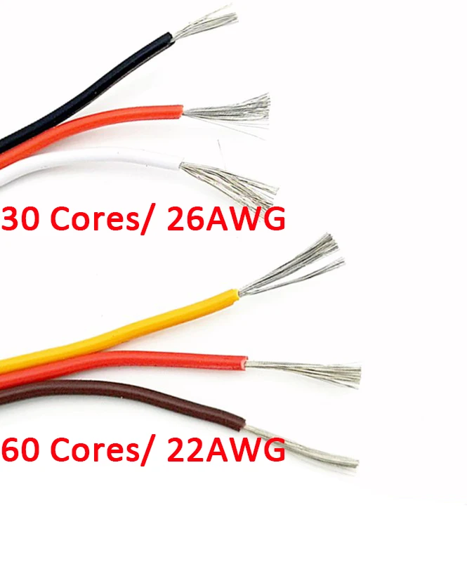 5 Meters Servo Extension Cable 22/26AWG Wire Extended Wiring 30/60 Cores Cord Lead for RC Helicopter Drone Cars