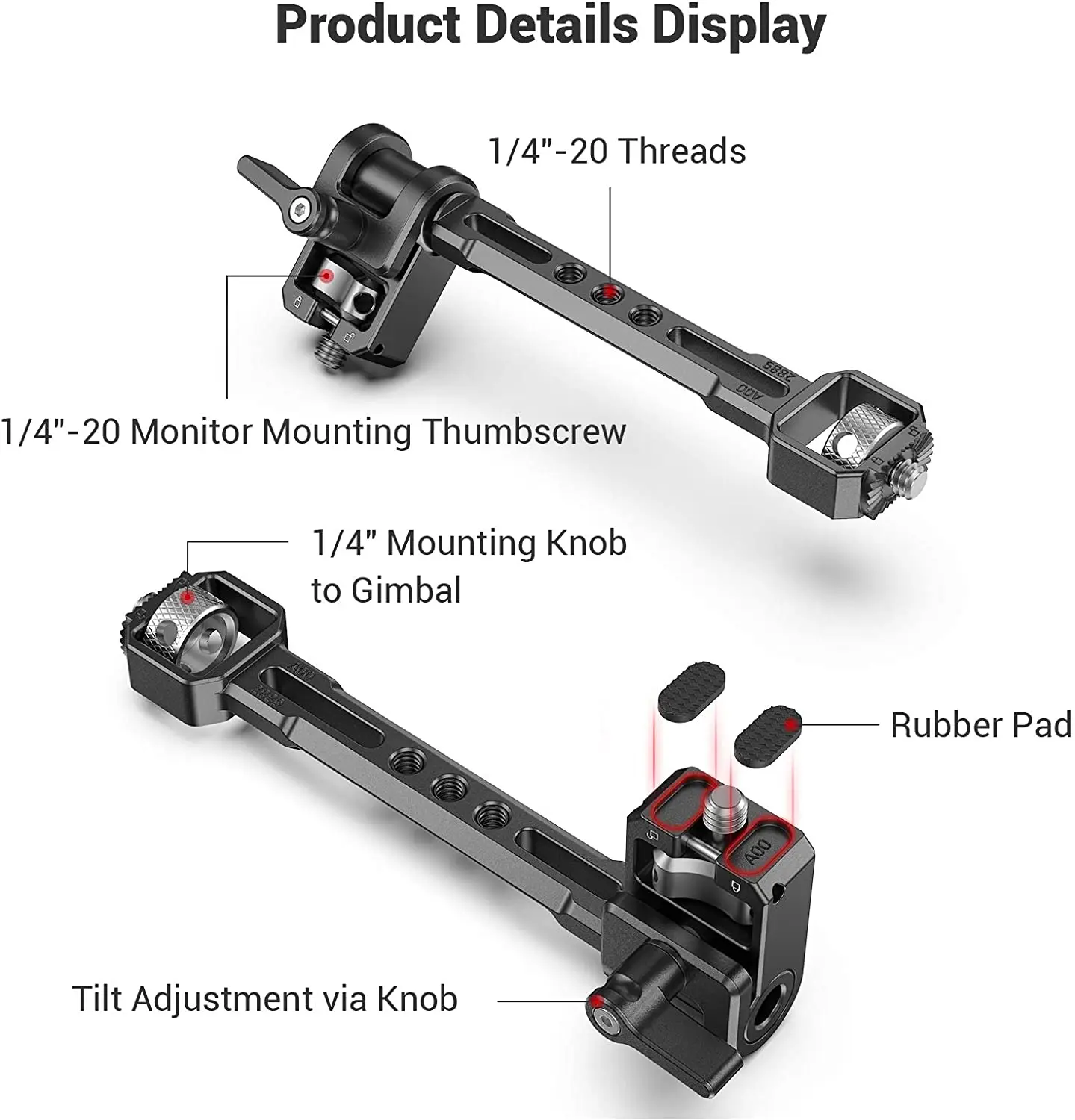 SmallRig Adjustable Monitor Mount for DJI RS / RSC/RS 2 /For ZHIYUN CRANE 3/CRANE 3S/ WEEBILL-S For MOZA AirCross 2 Gimbals 2889