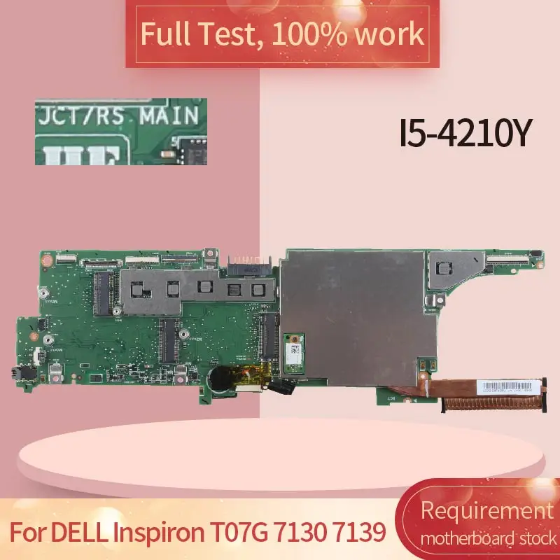 

For DELL Inspiron T07G 7130 7139 VR3T I5-4210Y SR191 DDR3L with 4GB RAM Notebook motherboard Mainboard full test 100% work