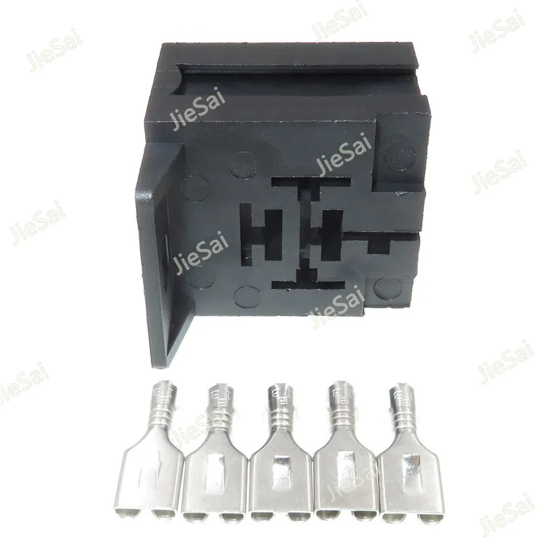 5 Pin 3334485008 Automotive Relay Base Holder Socket With Mounting Bracket For 5Pin Relays