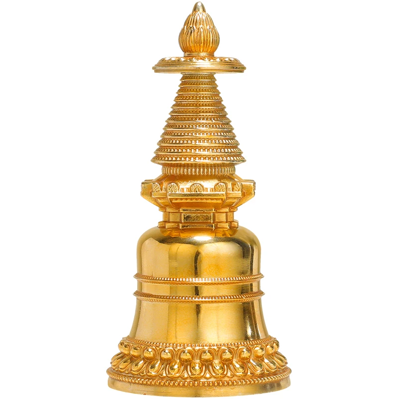 Tibet Buddhism temple bronze Gilt Buddha's relics Stupa Pagoda Tower Statue