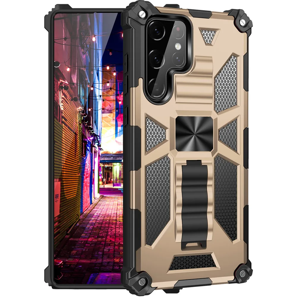 Military Hard Armor Shockproof Case For Samsung Galaxy S26 Ultra S25 FE S24 S23 S22 S21 A57 A17 A15 A16 A56 Kickstand Back Case