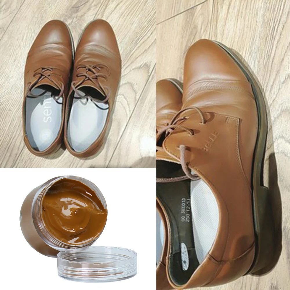 Light Brown Shoe Cream Leather Paint Coloring for Bag Sofa Seat Scratch 30ml Leather Dye Repair Restoration Color Change Paint