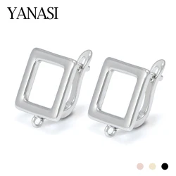 Trendy Big Square Brass Earring Hooks Clasp Jewelry Supplies  Findings Accessories  for  DIY Woman Jewellery Making