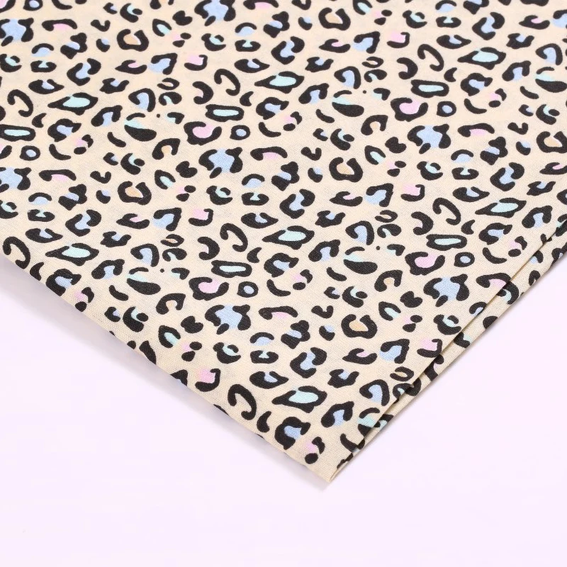 Leopard Printed Fabric 50cmx140cm 100% Polyester DIY Sewing Fabric for Clothes Textiles Handmade Decoration