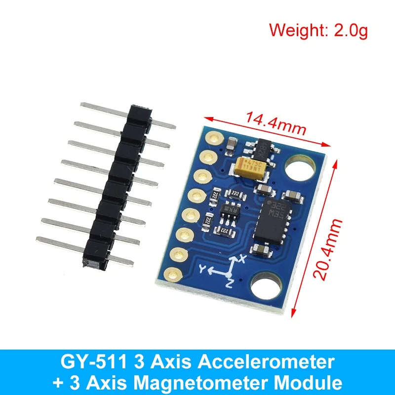 MPU-6050 MPU-9250 BMI160 LSM303DLHC L3G4200D QMC5883L ADXL335 LIS3DSH 3-, 6- und 9-Achsen-Sensor für Lagebestimmung +Gyroskop +Beschleunigungsmesser +Magnetometer – Detail 32