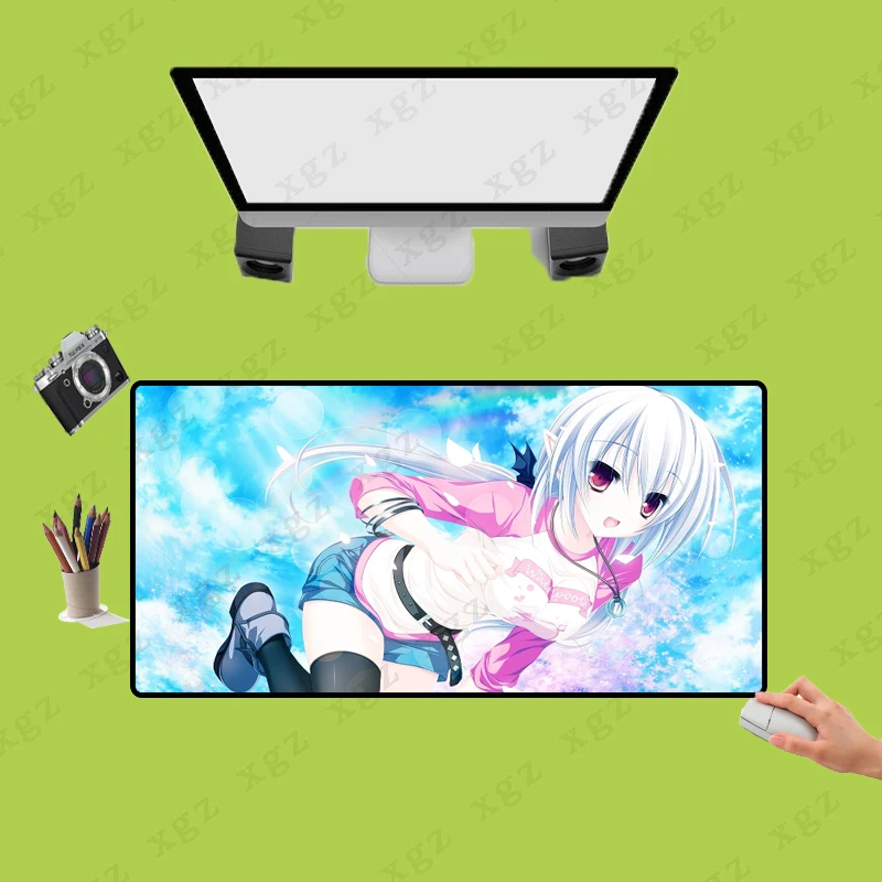 XGZ Cartoon Large Size Mouse Mat Lock Side Anime Lovely Big Breast Sexy Girl Laptop PC Table Mat Rubber Universal Non-slip XXL