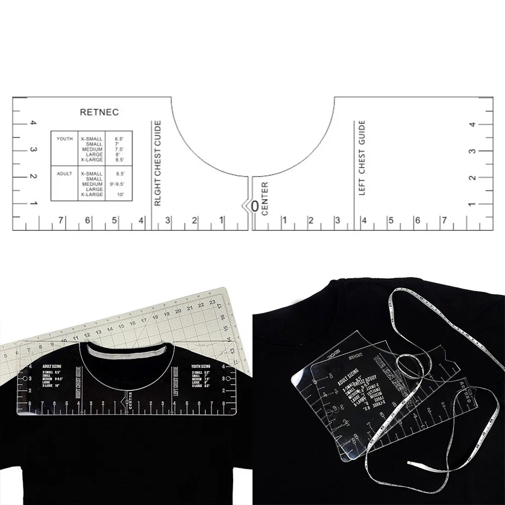 18 inch DIY Sewing T-Shirt Ruler Guide Vinyl T-Shirt Ruler Guide Acrylic Shirt Alignment Tools