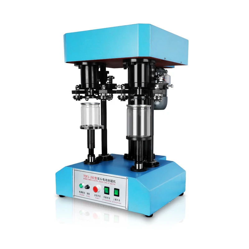 

Double-head automatic electric can sealing machine/can sealing machine/paper can PET plastic metal tinplate can