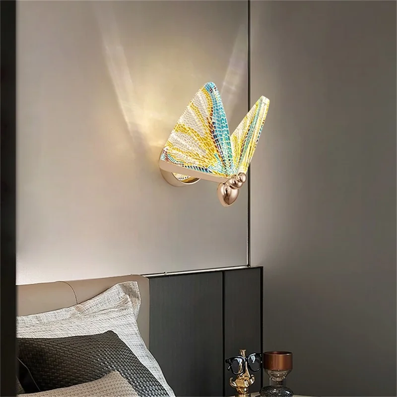 OUFULA Nordic Creative Butterfly Wall Lights Sconces Modern LED Lamps Fixtures for Home Decoration