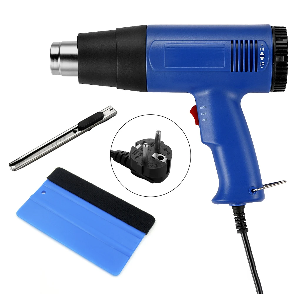 

Car Mini Hot Air Heat Gun Wrapping Tools Vinyl Film Kit Electric Vehicle Cutter Knife Scraper Squeegee Holder Auto Accessories