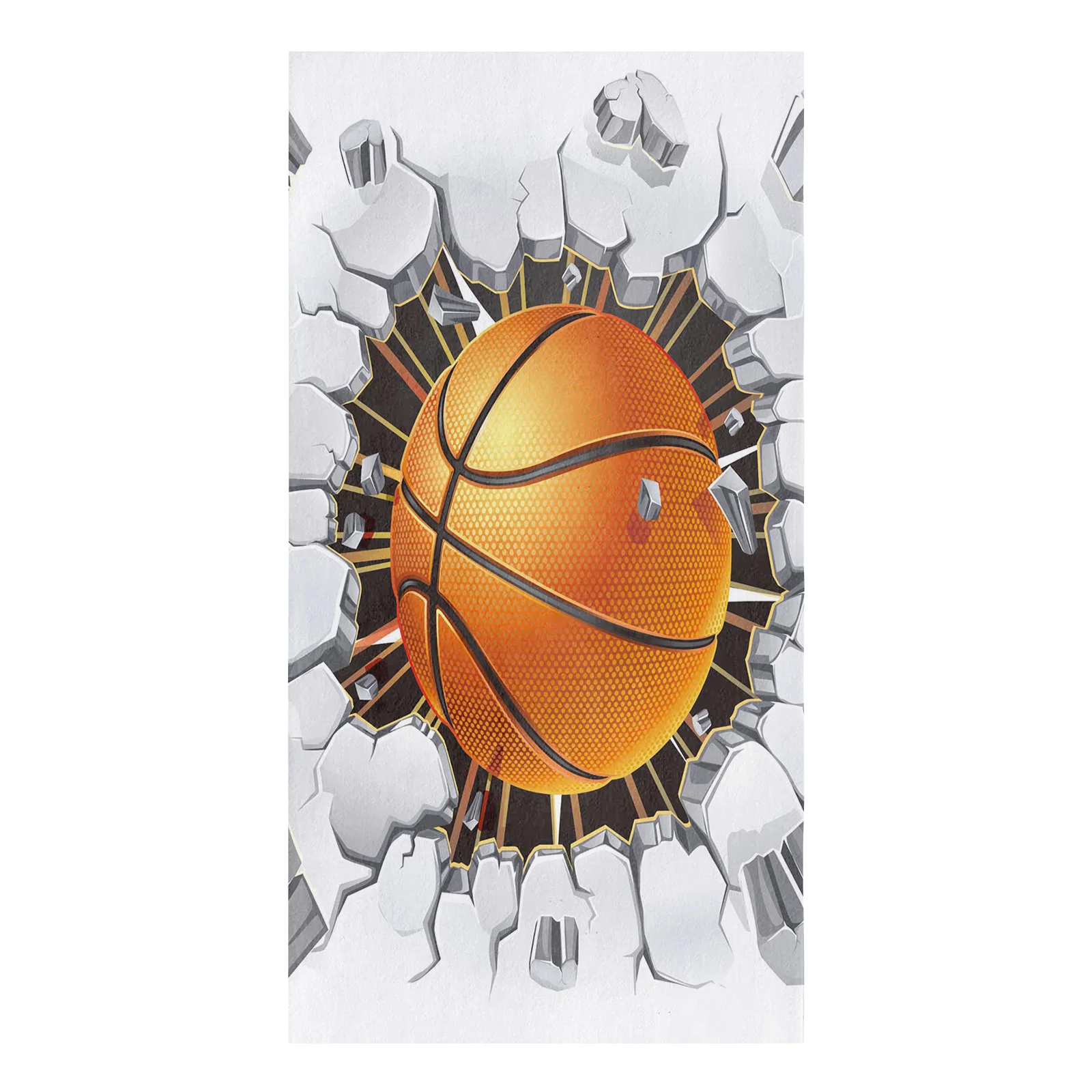 Basketball Wall Crack Microfiber Kitchen Hand Towel Dish Cloth Tableware Household Cleaning Towel Utensils for Kitchen