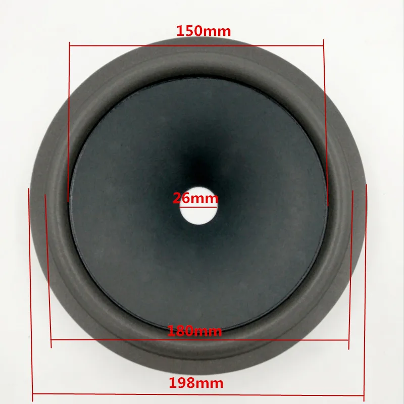 Commercio all\'ingrosso 20 pz/lotto 8 pollici Woofer altoparlante cono di carta bacino tamburo carta Rubbe bordo lato 198mm 26mm nucleo H:45mm