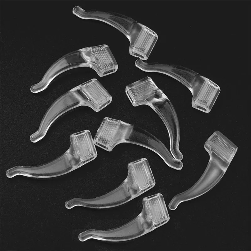 5 pares de silicone antiderrapante titular exercício ao ar livre silicone orelha ganchos para óculos anti deslizamento templo titular confortável orelha ponta