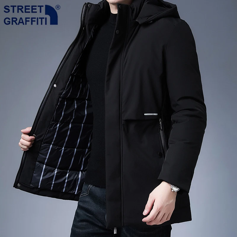 2021 New Winter Men Plus Long Warm Double-sided Wear Hood Parkas Jacket Coat Men Brand Autumn Outwear Windproof Thick Parkas Men