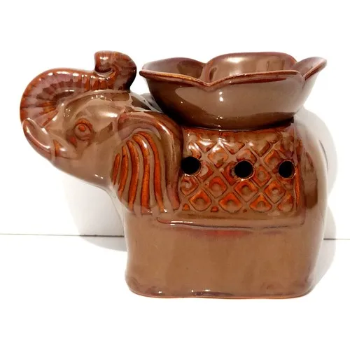 Mixperi Ceramic Brown Elephant Shaped Censer