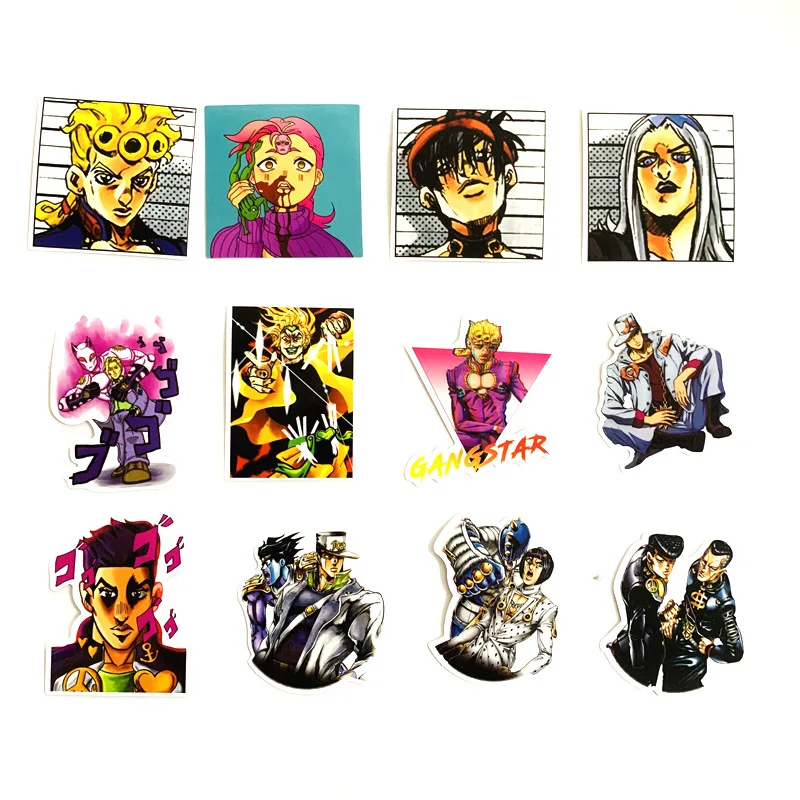 50pcs/set Anime JoJo Bizarre Adventure Stickers Cosplay Accessories Prop PVC Waterproof Cartoon Decal Sticker