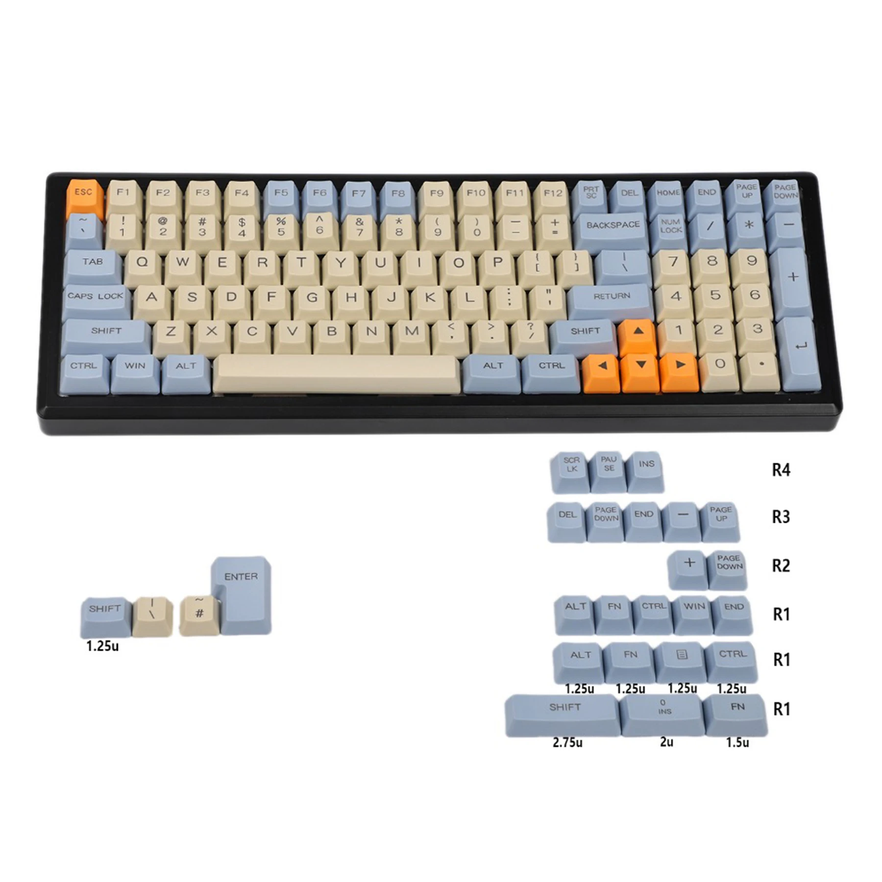 OEM Profile 125 + 13 Key ANSI ISO Laser Etched Thick PBT GK61 Keycaps For Mechanical Keyboard Filco 75 84 96 SP84 GMMK