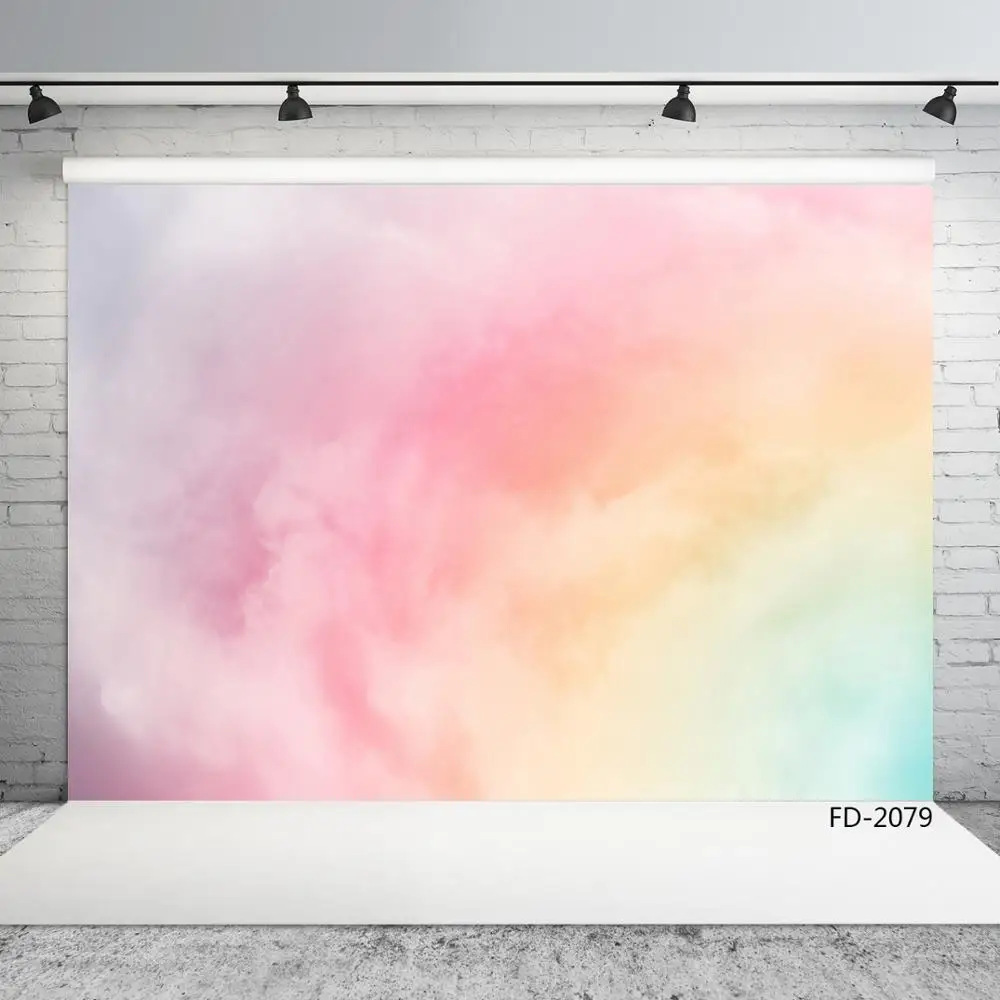 التدرج قوس قزح سحابة اللون خلفية مخصصة استحمام الطفل الوليد صورة التصوير خلفية التصوير الفوتوغرافي صور استوديو الدعائم