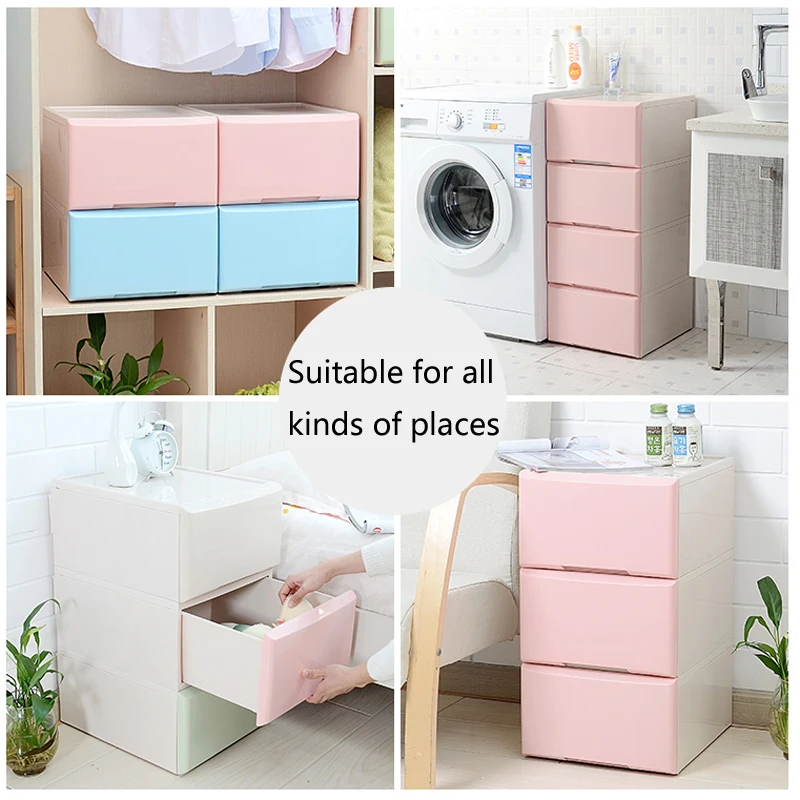 Storage box drawer type free combination large plastic household clothes box bedroom wardrobe clothes storage cabinet mx9101028