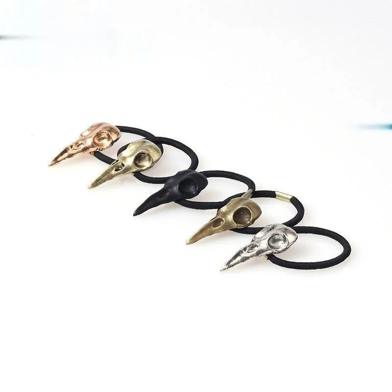 Punk Hair Accessories Metal Crow Skull Hair Rope Hair Rope for Women Simple Hair Accessories