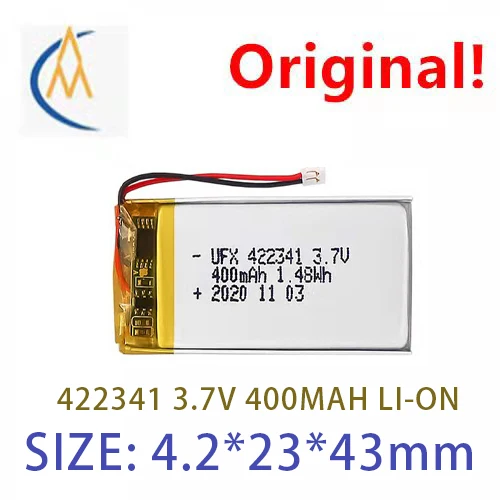 شراء المزيد سوف رخيصة بطارية ليثيوم 422341 (400mah) 3.7 فولت مكبر صوت صغير مصباح ليد لعبة كهربائية لوح حماية الحزام الرقمي