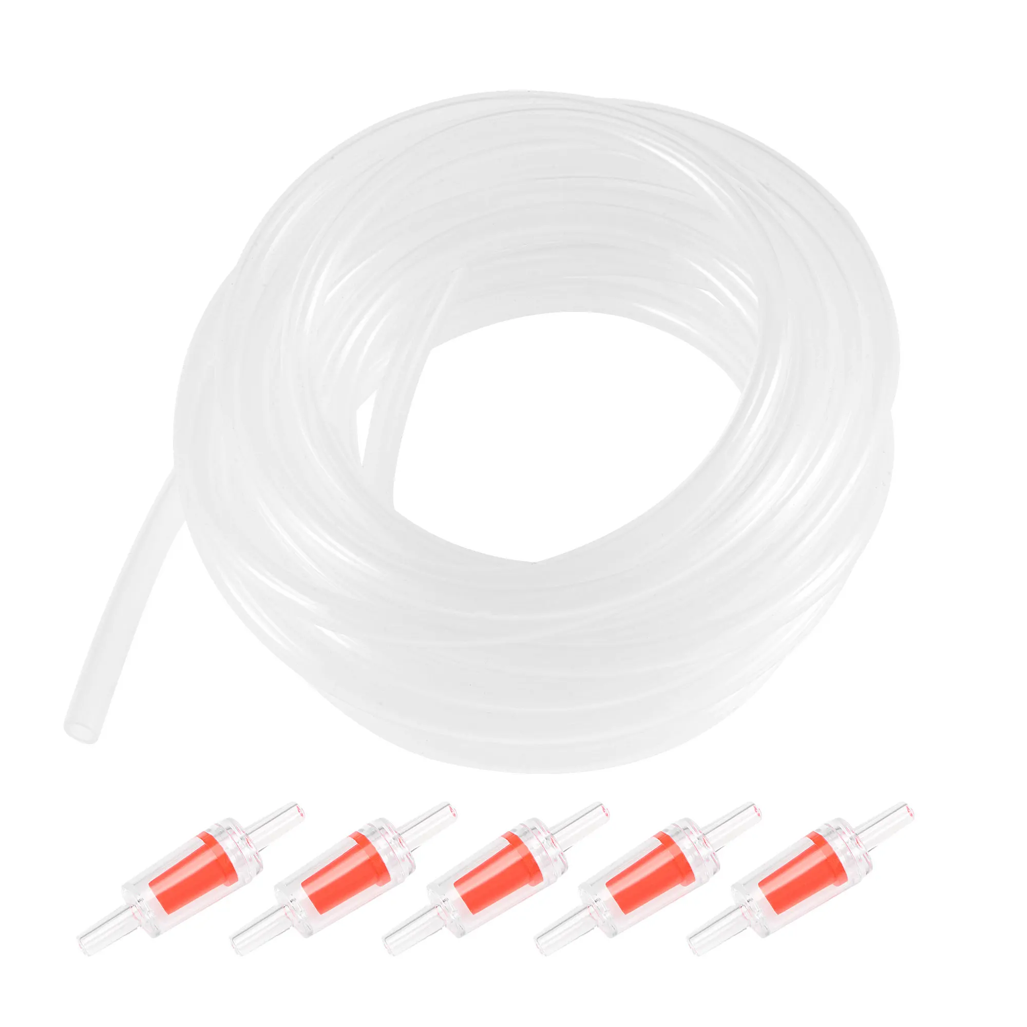 

uxcell Silicone Tubing 4mm ID 6mm OD 5m Aquarium Pump Hose Clear with Check Valves