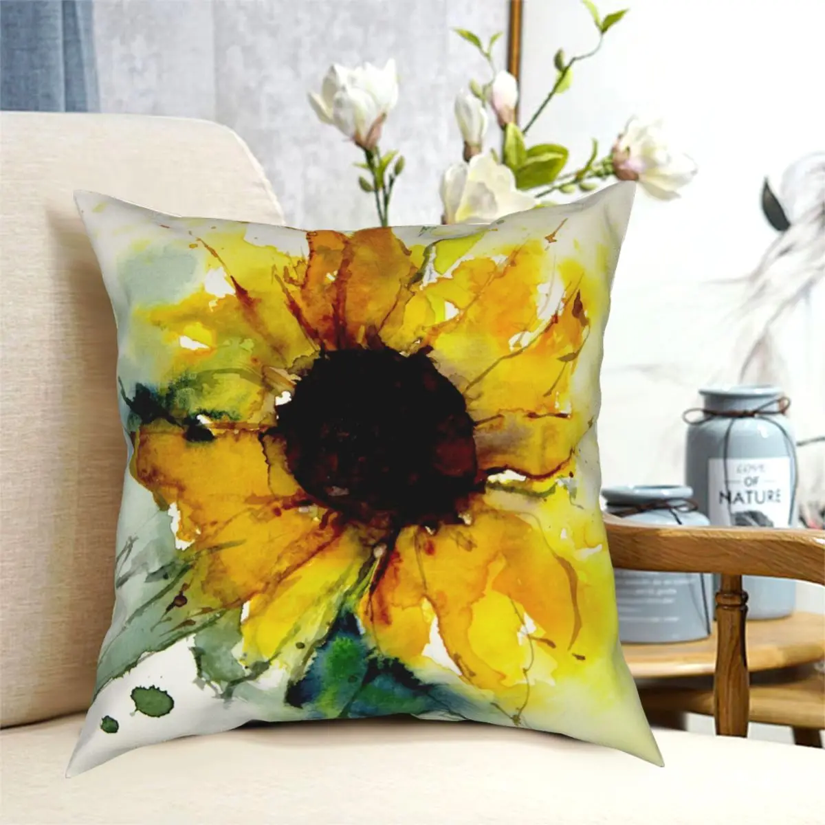 

Sunflower Pillowcase Polyester Pattern Zipper Decor Throw Pillow Case Home Cushion Cover