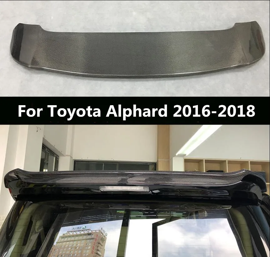 Carbon Fiber Car Rear Wing Trunk Lip Spoilers Fits For 16-18 Toyota Alphard 2016 2017 2018