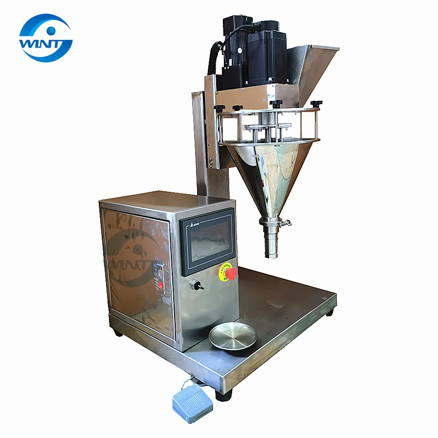 Полуавтоматическая машина для наполнения порошком шнеком 1-300 г, подходит для перца, кофейного порошка, гипсового порошка, тонера, муки, моло...