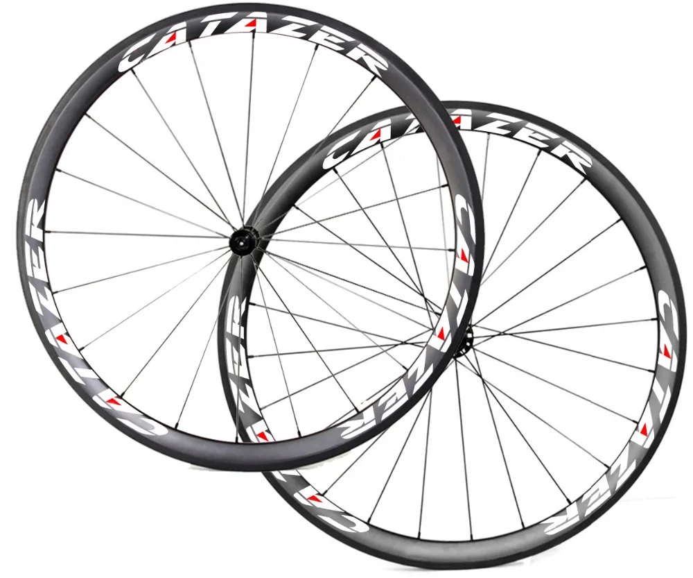 

Road Bike 38mm Carbon Clincher Wheels Tubeless Ready Lightweight 700C Basalt Brake Surface 2:1 Anti Bite Hub