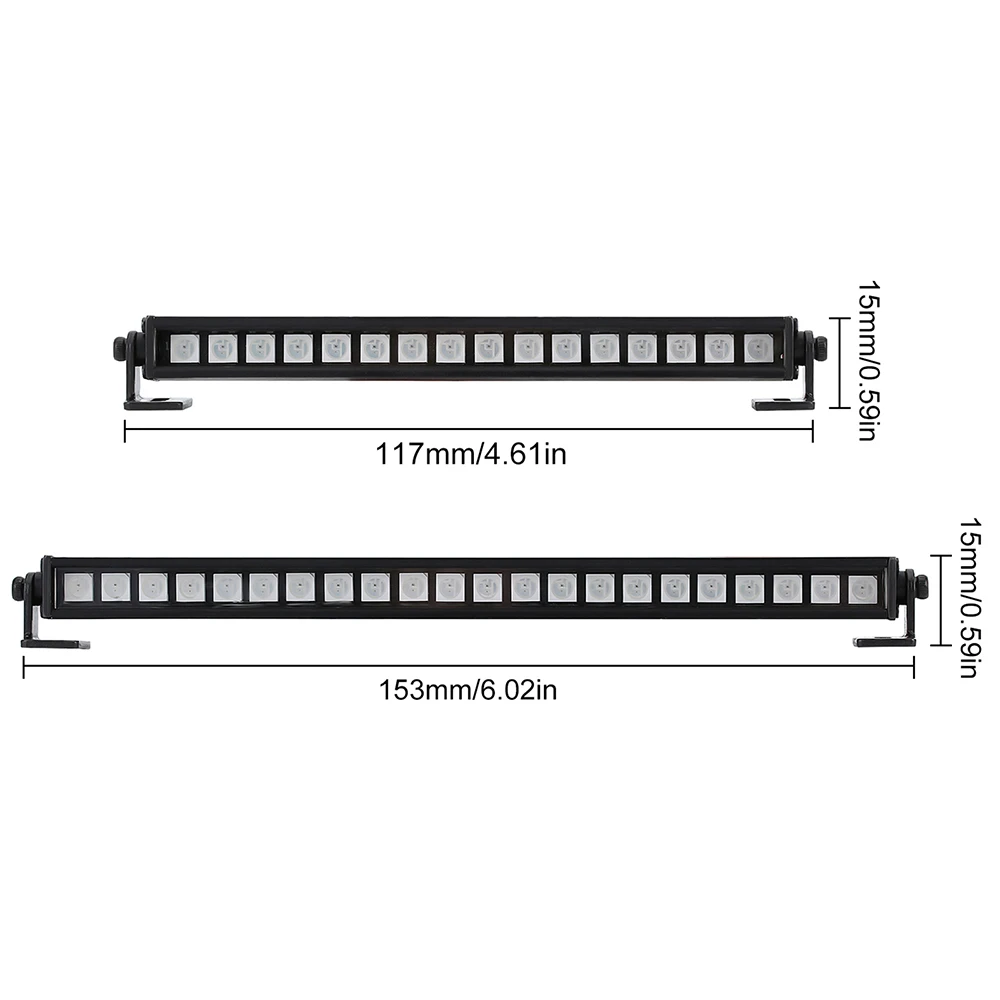 9imod Metal 16/22LED RC Roof Lamp Light Bar Colorful for 1/10 RC Crawler Car Axial SCX10 90046 D90 Traxxas TRX-4