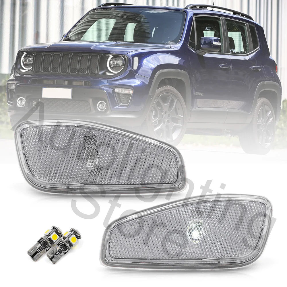 

Передний светодиодный указатель поворота фонарь для Jeep Renegade BU 2015 2016 2017 2018 2019 2020 Замена боковой габаритной лампы OEM # 68256050AA