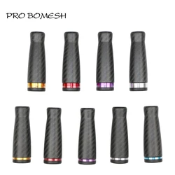 Pro Bomesh 1pcs Carbon Fiber Aluminum Fighting Butt Cap Butt Plug Decorative Trim DIY Fishing Rod Component Repair Accessory