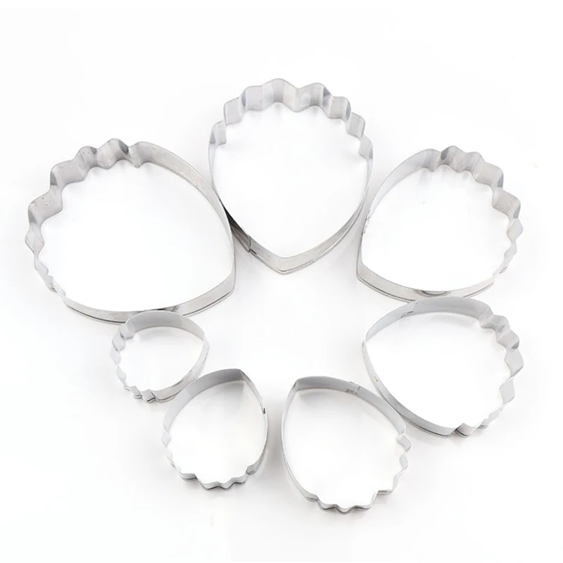 7pcs/set Stainless Steel Peony Flowers Petal Cookie Cutter Mold Pastry Mould Sugarcraft Cake Decorating Tool Cake Tool