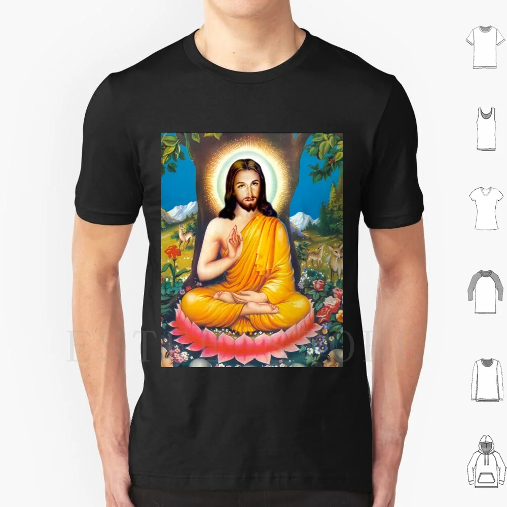 Buddha Christ T Shirt DIY Big Size 100% Cotton Buddha Buddhism Jesus Christ Christianity God Deity Religion Mythology Theology